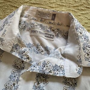 Eighty Eight White and Blue Floral Men's Shirt